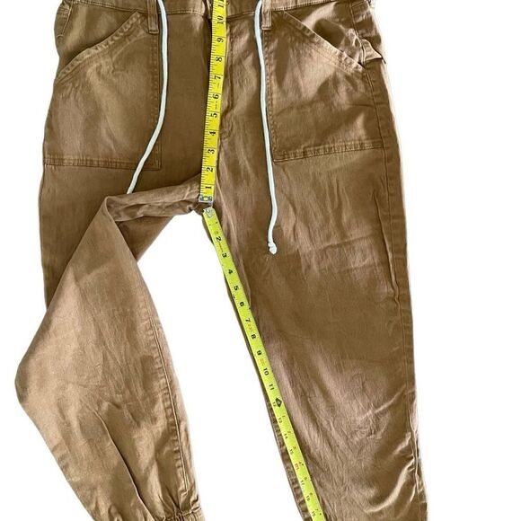 No boundaries utility crop pants mustard brown high rise elasticized waist sz XL - Picture 4 of 8